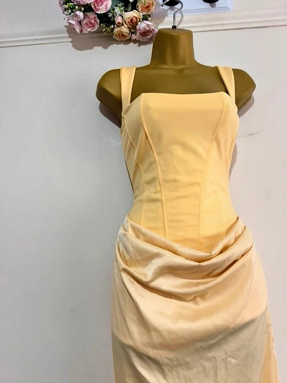 Yellow Ruched Maxi Dress - Picture 2 of 2